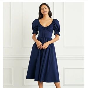 Hill House Ophelia Dress - Navy Poplin